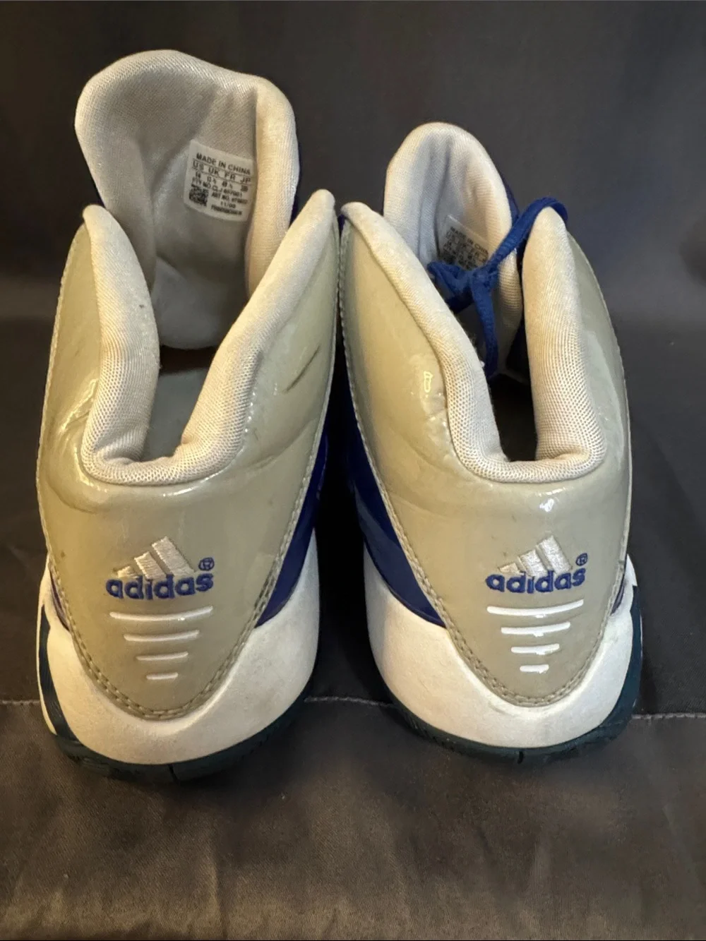 Vintage Adidas Formotion Blue and Grey High-Top Athletic Sneakers